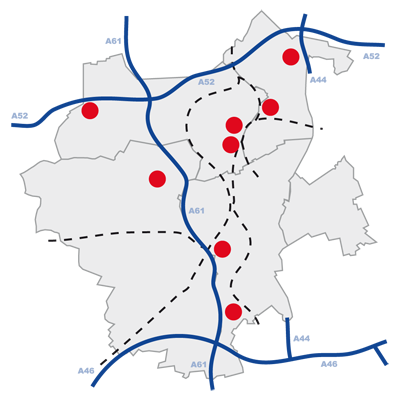 Grafik WFMG iPhone App Bezirke