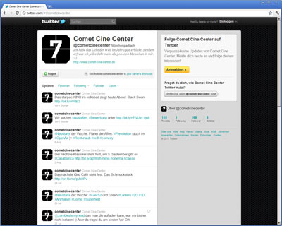 Grafik Comet Cine Center bei Twitter