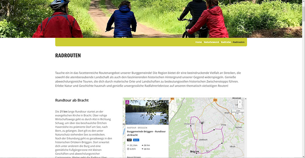 Screenshot Bewusst Brüggen Website